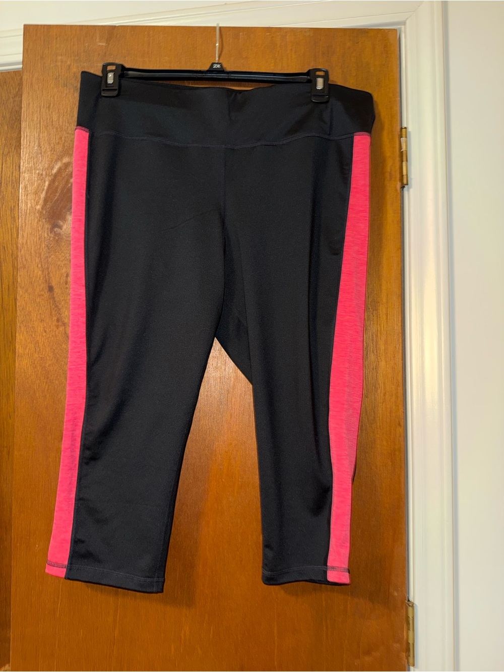 Ideology Black Capri Leggings with Pink Side Panels
